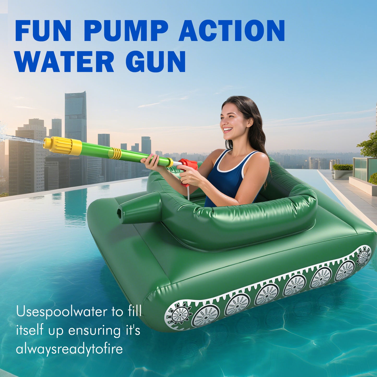 Float Factory’s Premium Inflatable Pool Float - Inflatable Tank