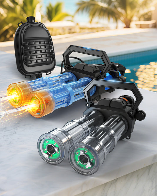 Double-barreled Gatling electric toy water gun