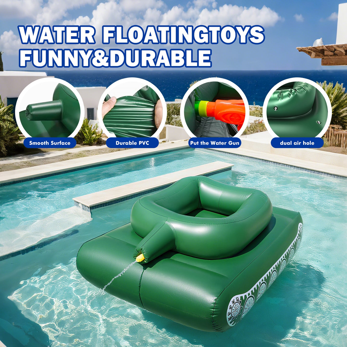 Float Factory’s Premium Inflatable Pool Float - Inflatable Tank